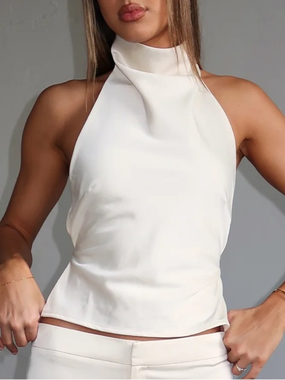 White Fox Time Passes Halter Top